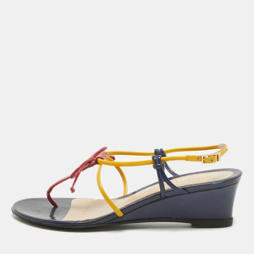 Fendi Multicolor Patent Leather Strappy Wedge Sandals Size 37 - Fendi - Modalova