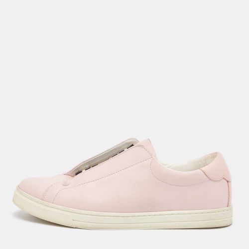 Fendi Pink Cotton Knit and Leather Slip On Sneakers Size 38 - Fendi - Modalova