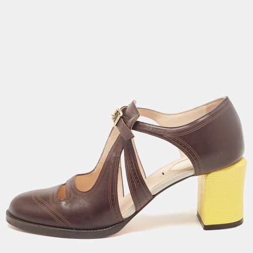 Fendi Brown Leather Mary Jane Pumps Size 37.5 - Fendi - Modalova