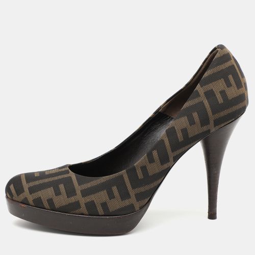 Fendi Brown FF Zucca Canvas Pumps Size 38 - Fendi - Modalova