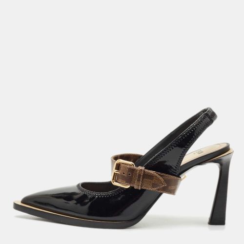 Fendi Black Patent Leather fframe Slingback Pumps Size 37 - Fendi - Modalova