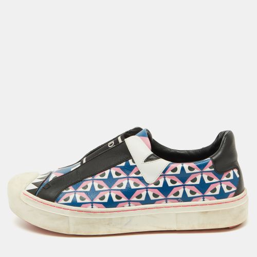 Fendi Multicolor Bug Eye Print Leather Slip On Sneakers Size 38 - Fendi - Modalova