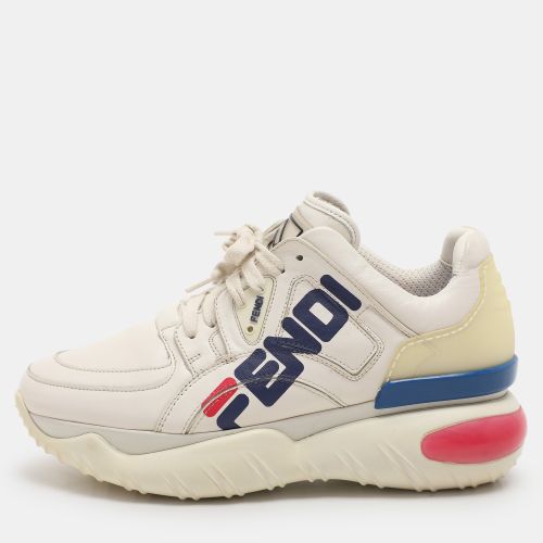 Fendi Off-White Leather and Rubber Fendi-Fila Mania Logo Low Top Sneakers 37.5 - Fendi - Modalova