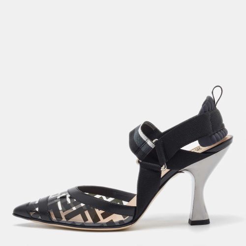 Fendi Black Zucca PVC and Leather Colibri Slingback Pumps Size 40 - Fendi - Modalova