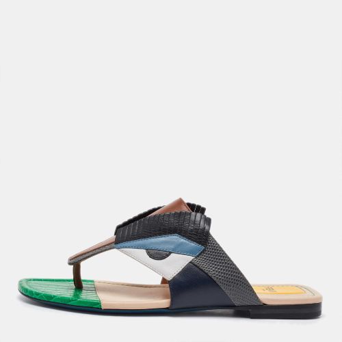 Leather Bug Monster Flat Thong Sandals Size 37 - Fendi - Modalova