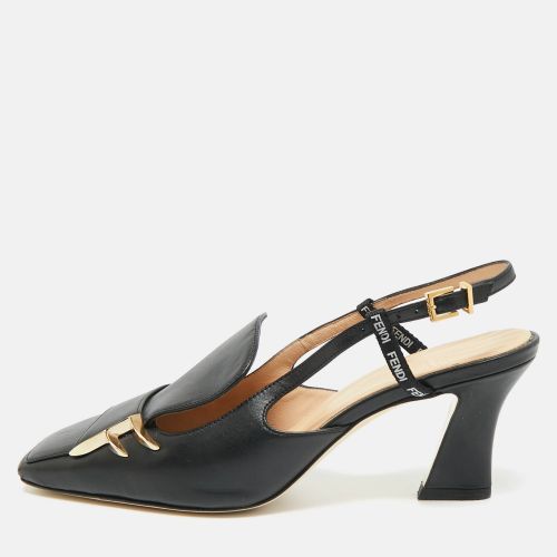 Fendi FFreedom Size 37 Black Leather Slingback Pumps - Fendi - Modalova