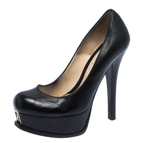 Fendi Black Leather Fendista Platform Pumps Size 36.5 - Fendi - Modalova