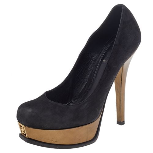 Fendi Black Leather Fendista Platform Pumps Size 40 - Fendi - Modalova