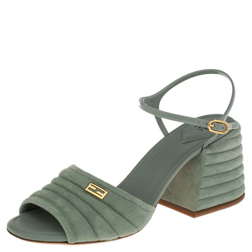 Fendi Light Blue Suede And Jelly Promenade Sandals Size 39 - Fendi - Modalova