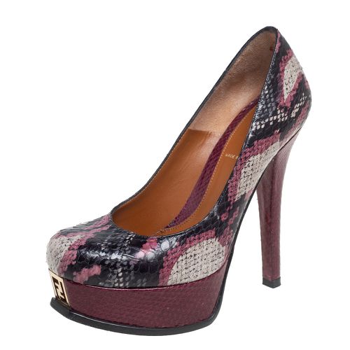 Fendi Multicolor Python Fendista Platform Pumps Size 36 - Fendi - Modalova