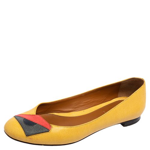 Fendi Yellow Leather Monster Ballet Flats Size 36 - Fendi - Modalova