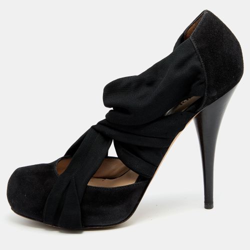 Suede And Fabric Criss Cross Pumps 40 - Fendi - Modalova