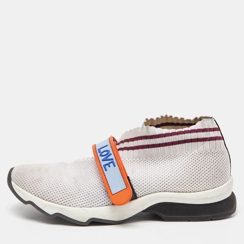 Fendi Off White Knit Fabric Rockoko Sneakers Size 37 - Fendi - Modalova