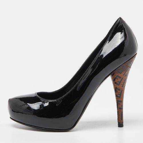 Fendi Black Patent Leather Platform FF Superstar Pump Size 37 - Fendi - Modalova