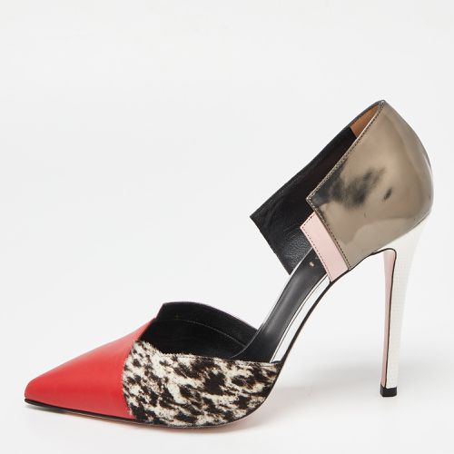 Fendi Multicolor Calfhair, Leather and Patent Trim Pointed Toe Pumps Size 39 - Fendi - Modalova