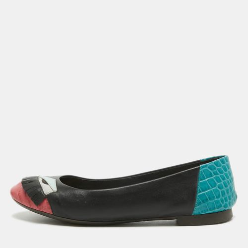 Fendi Multicolor Croc Embossed Leather and Leather Monster Ballet Flats Size 36 - Fendi - Modalova