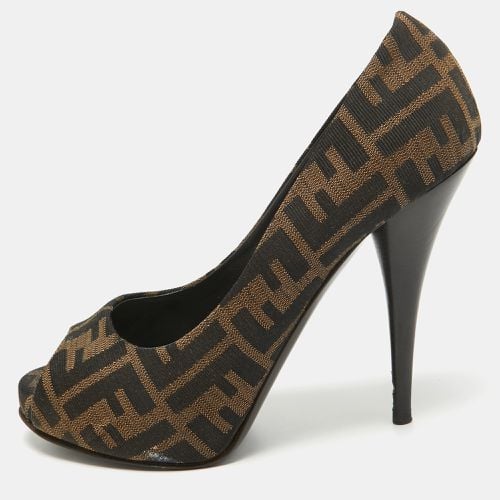 Zucca Canvas Open Toe Pumps Size 39.5 - Fendi - Modalova