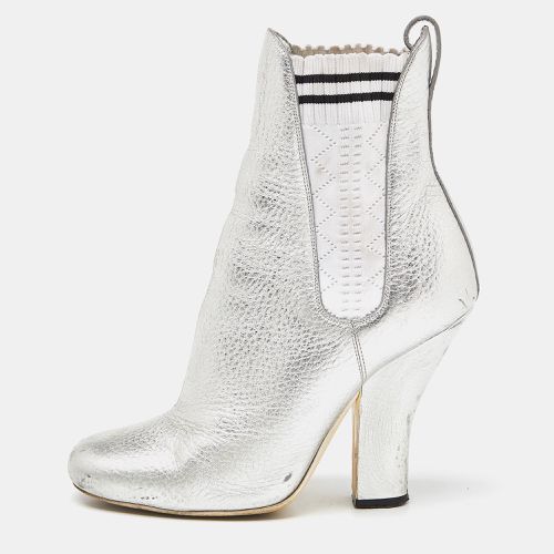 Fendi Silver Leather Marie Antoinette Ankle Boots Size 37 - Fendi - Modalova