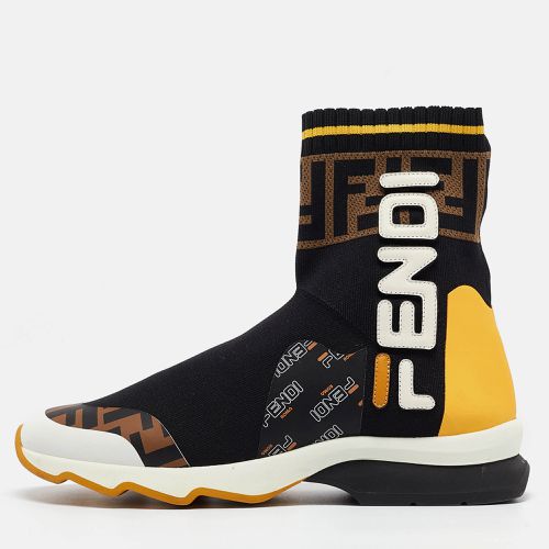 Fendi X Fila Brown/Black Tobacco Knit Fabric Sock Sneakers Size 36 - Fendi - Modalova