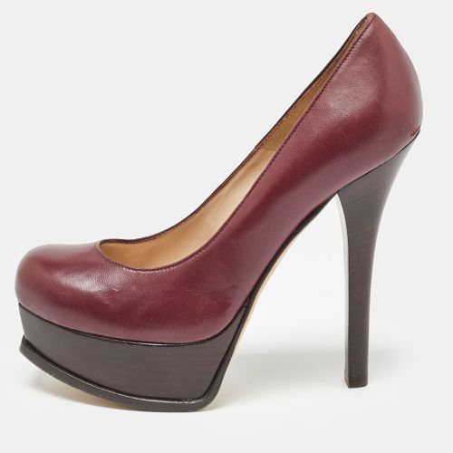 Fendi Burgundy Leather Fendista Pumps Size 37 - Fendi - Modalova