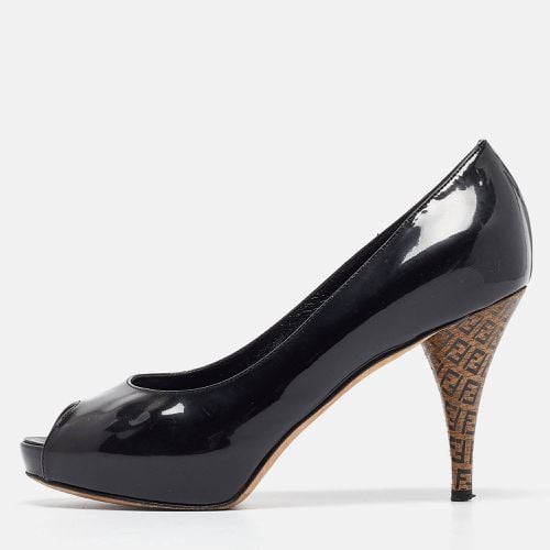 Fendi Black Patent Leather Zucca Heel Platform Pumps Size 35 - Fendi - Modalova