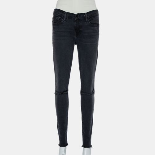 Frame Black Faded Denim Le Skinny de Jeanne Distressed Jeans M - Frame - Modalova