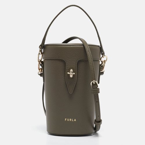 Furla Sage Green Leather Mini Net Bucket Bag - Furla - Modalova