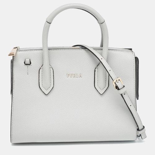 Furla Grey Leather Zip Tote - Furla - Modalova