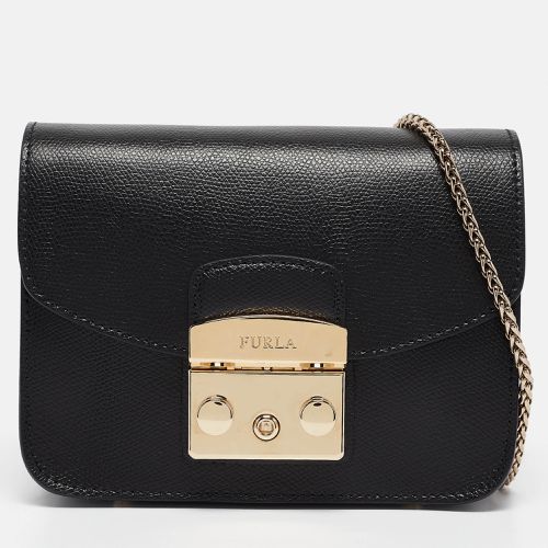 Furla Black Leather Mini Metropolis Chain Crossbody Bag - Furla - Modalova