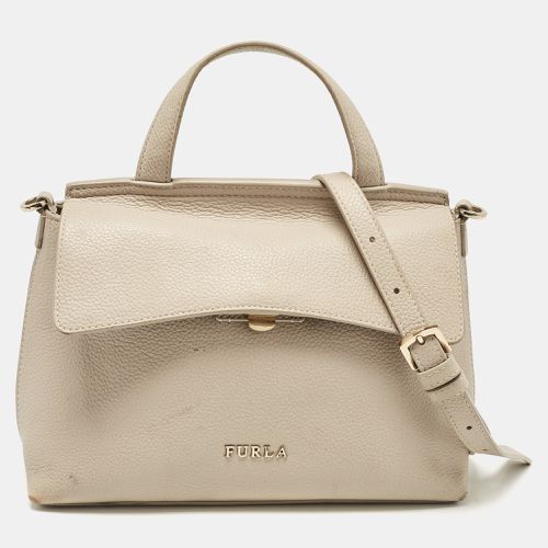 Furla Light Beige Leather Niki Top Handle Bag - Furla - Modalova