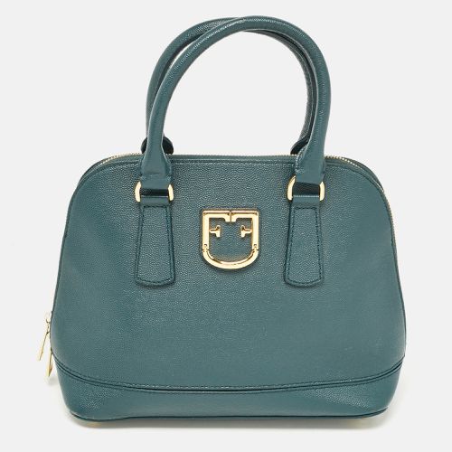 Dark Leather Dome Logo Satchel - Furla - Modalova