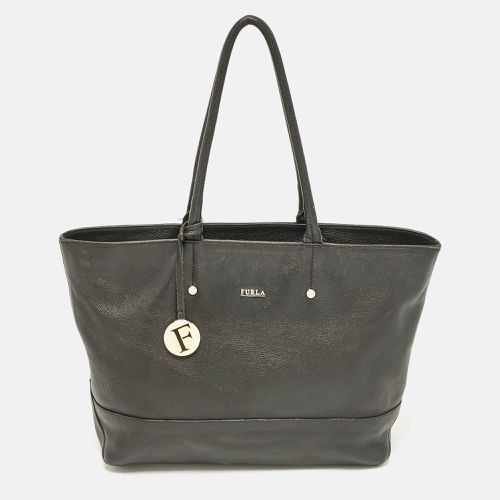 Furla Black Leather Melissa Shopper Tote - Furla - Modalova