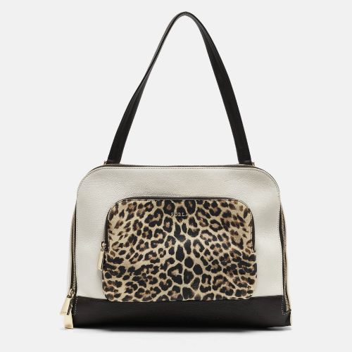 Furla Multicolor Leather Leopard Print Detail Satchel - Furla - Modalova