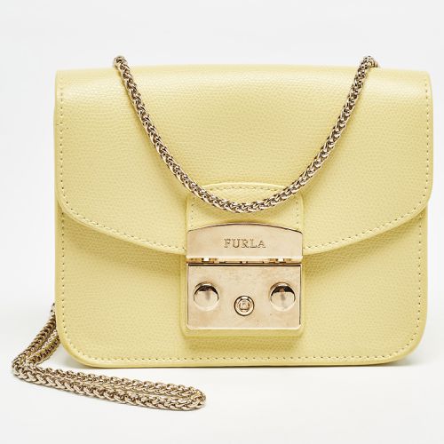 Furla Yellow Leather Mini Metropolis Chain Shoulder Bag - Furla - Modalova