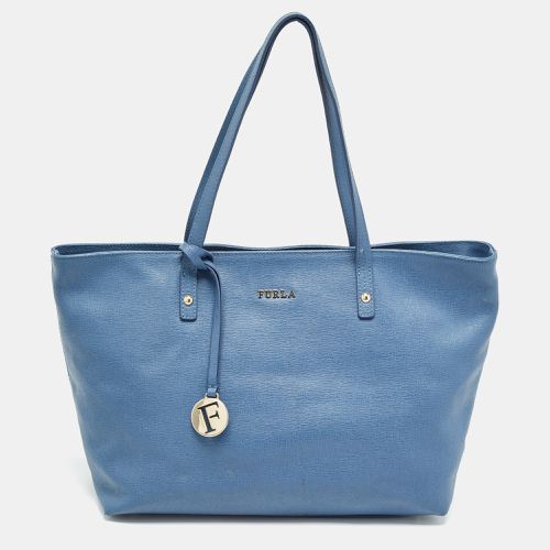 Furla Blue Leather Top Zip Tote - Furla - Modalova