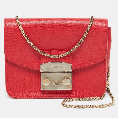 Furla Red Leather Mini Metropolis Chain Crossbody Bag - Furla - Modalova