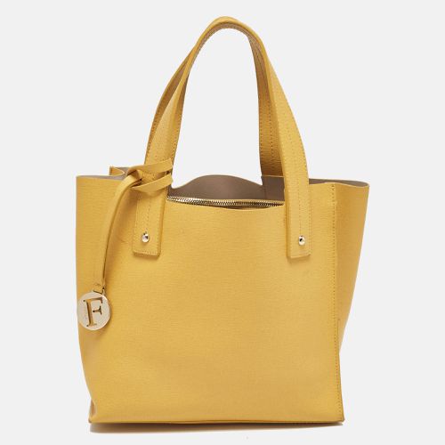 Furla Yellow Leather Divide It Tote - Furla - Modalova