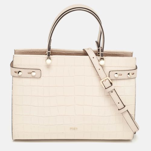 Furla Light Pink Croc Embossed Leather Lady M Tote - Furla - Modalova