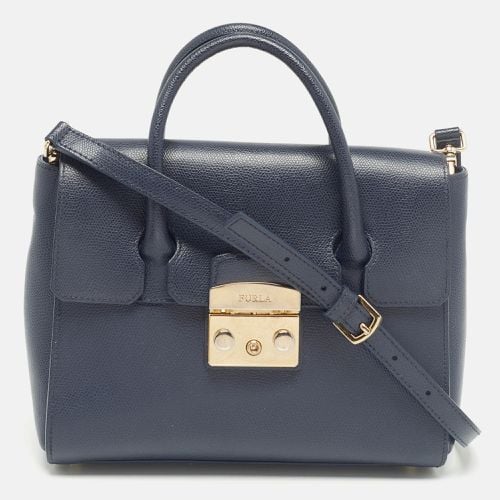 Furla Navy Blue Leather Small Metropolis Tote - Furla - Modalova