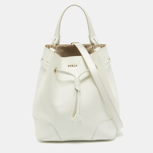 Furla White Leather Stacy Drawstring Bucket Bag - Furla - Modalova