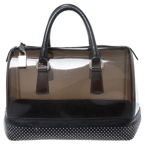 Furla Black PVC and Leather Studded Candy Satchel - Furla - Modalova