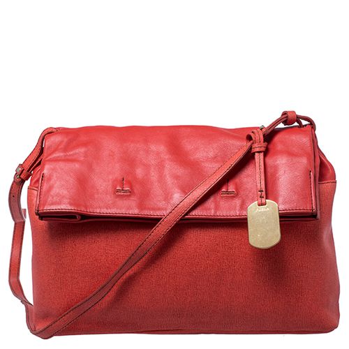 Furla Orange Leather Fold Over Shoulder Bag - Furla - Modalova