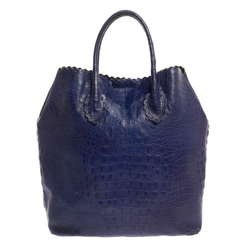 Furla Indigo Croc Embossed Leather Tote - Furla - Modalova