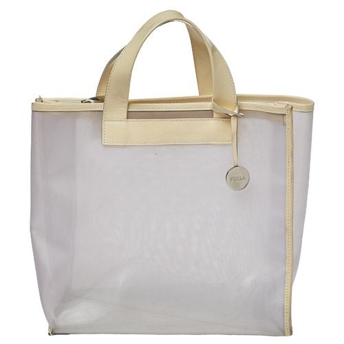 Furla Cream Mesh And Patent Leather Divide It Tote - Furla - Modalova