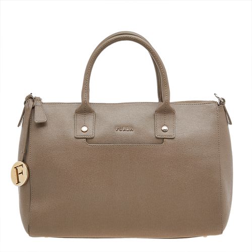 Furla Dark Beige Leather Medium Linda Tote - Furla - Modalova