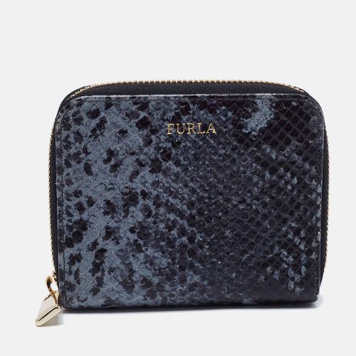 Furla Black/Grey Python Effect Leather Zip Around Wallet - Furla - Modalova