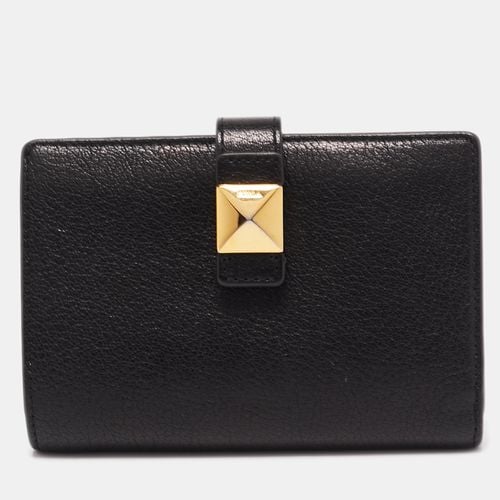 Furla Black Leather Stud Flap Compact Wallet - Furla - Modalova