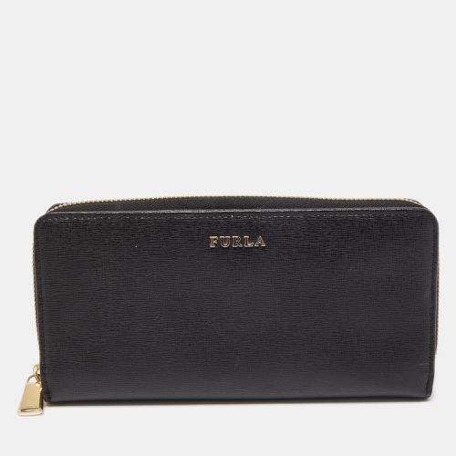 Furla Black Leather Zip Around Flap Continental Wallet - Furla - Modalova