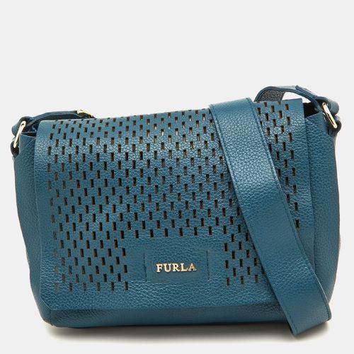 Furla Blue Cut Out Leather Flap Crossbody Bag - Furla - Modalova