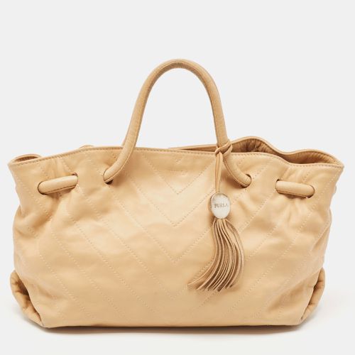 Leather Drawstring Metal Handle Shoulder Bag - Furla - Modalova